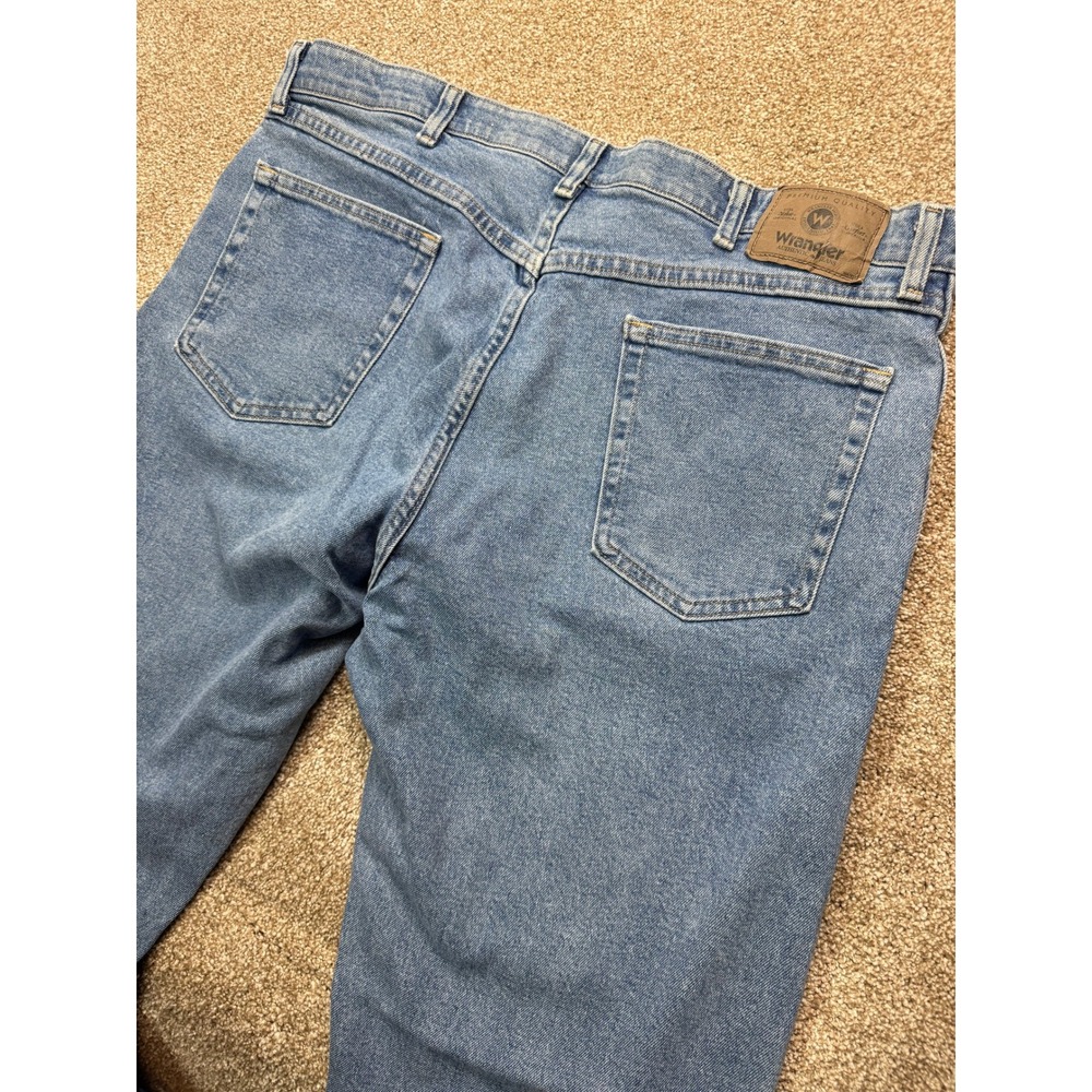 Wrangler Mens Regular Fit Straight Leg Blue‎ Denim Jeans 38x29 Stretch Workwear